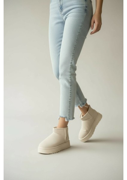 Kadın Bot Süet Içi Kürklü Kalın Taban Mini Kısa Bilekte Günlük Bot fırsatları