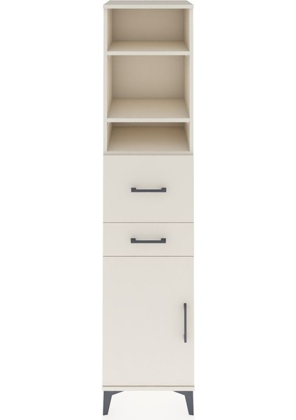 Hyperion Dolap 4 Raflı 2 Çekmeceli Tek Kapaklı 44X44X195 Aytaşı-Aytaşı