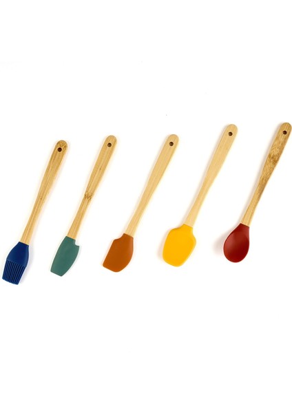 5'li Silikon Spatula Seti - Renkli - 21 cm fiyatları