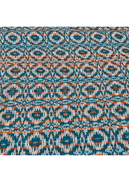 Soft Zemira Pamuklu Çift Kişilik Battaniye - Mavi / Turuncu - 200X220 cm fiyatları