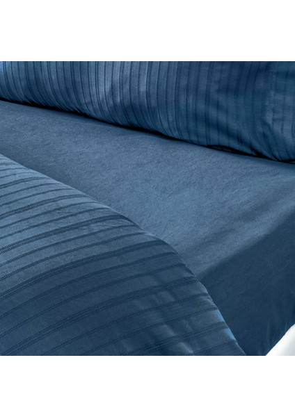 Soft Dobby Weave Çift Kişilik Nevresim Takımı - Indigo fiyatları
