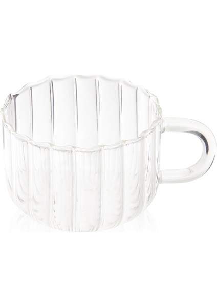 Çizgili Isıya Dayanıklı Cam Kupa - Şeffaf - 250 ml fiyatları