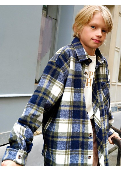 Yeni Sezon Ekose Uzun Kollu Erkek Çocuk Gömlek
