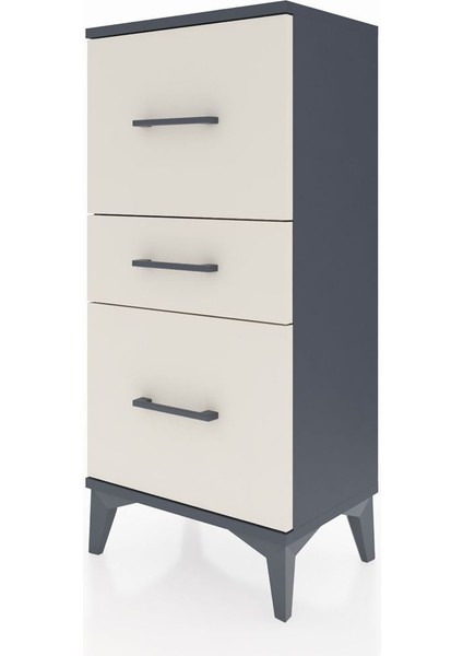Arges Komodin 3 Çekmeceli 44X30X96 Antrasit-Aytaşı modelleri