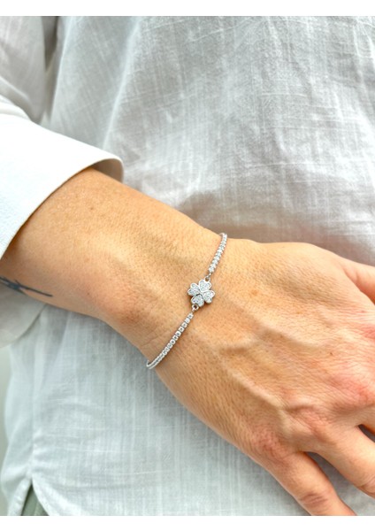 925 Ayar Gümüş Yonca Su Yolu Kadın Gümüş Bileklik fiyatları