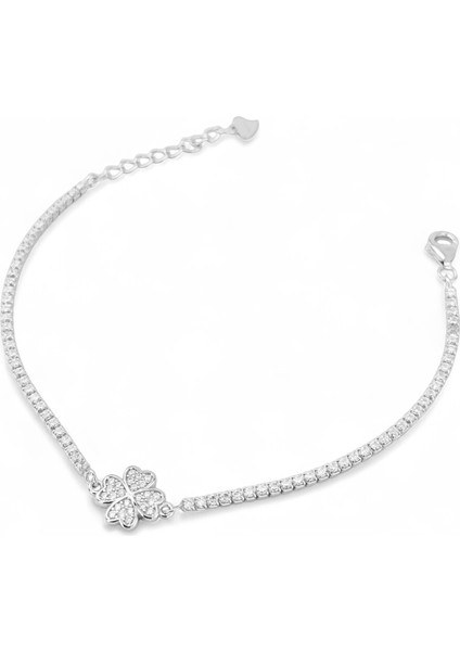 925 Ayar Gümüş Yonca Su Yolu Kadın Gümüş Bileklik modelleri