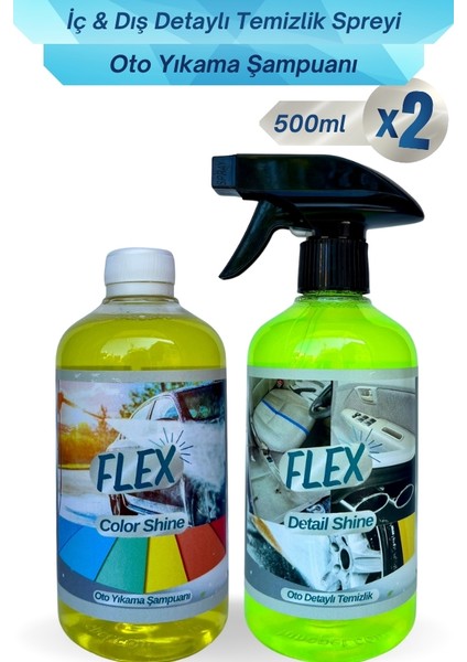 Oto Yıkama Şampuanı 500ML + Detaylı Temizlik Spreyi 500ML