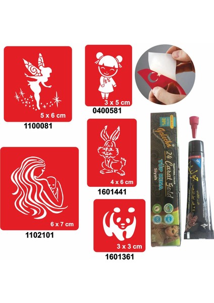 Anne Şefkati Desenleri Hint Kınası ile Geçici Dövme Yapma Seti