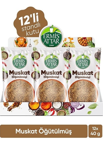 Muskat Öğütülmüş 40 Gram 12'li Ermiş Attar