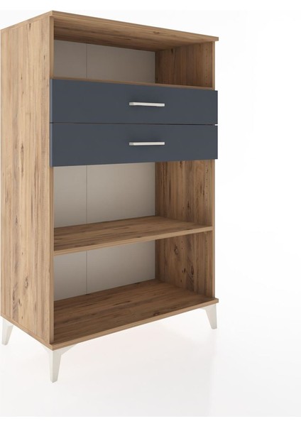 Hyperion Dolap 2 Raflı 2 Çekmeceli 88X44X134 Çam-Antrasit fiyatları
