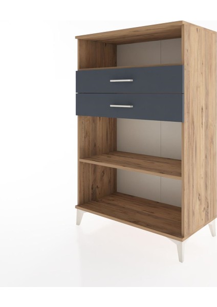Hyperion Dolap 2 Raflı 2 Çekmeceli 88X44X134 Çam-Antrasit modelleri