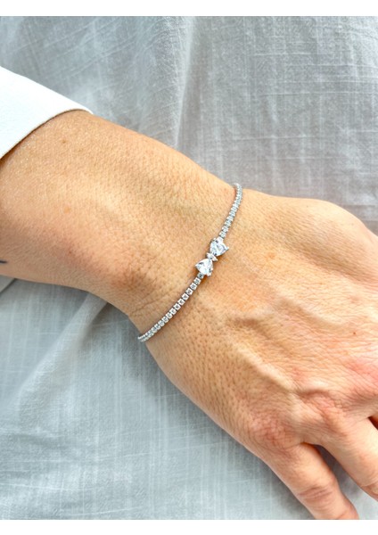 925 Ayar Gümüş Fiyonklu Su Yolu Kadın Gümüş Bileklik