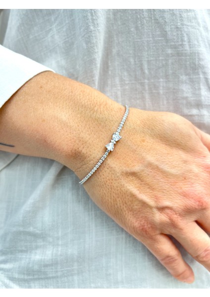 925 Ayar Gümüş Fiyonklu Su Yolu Kadın Gümüş Bileklik fırsatları