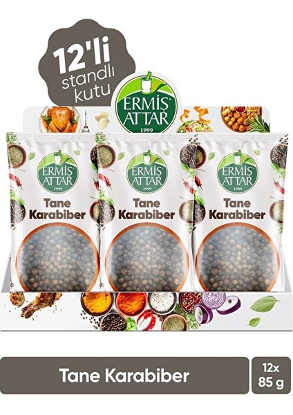 Karabiber Tane 85 Gram 12'li Ermiş Attar Display standlı kutuda