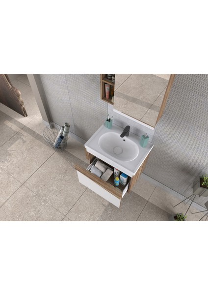Pierre Cardin Biani Lapse 65CM Beyaz Banyo Dolabı (Ayna,lavabo,alt Dolap) fırsatları