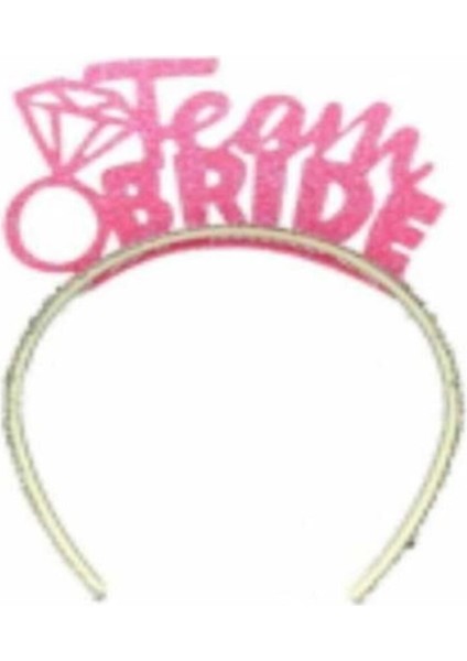 Team Bride Simli Eva Taç Pembe