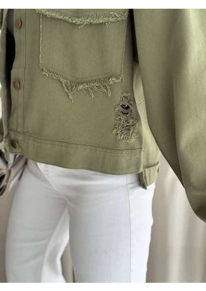 Yırtıklı Püskül Detaylı Gabardin Ceket fiyatları