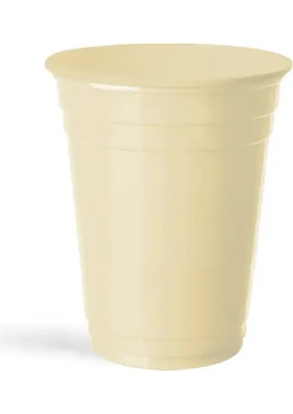 Krem Plastik Büyük Meşrubat Bardağı