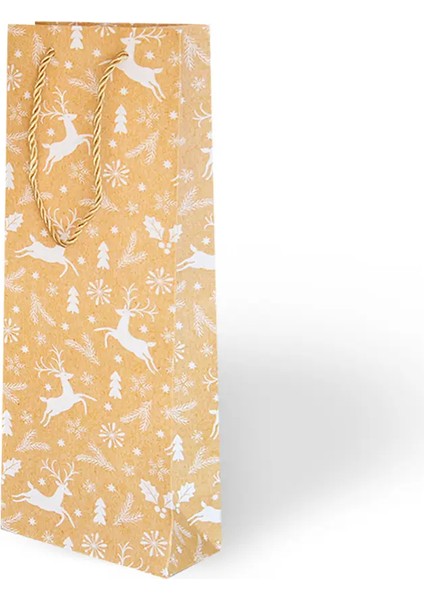 Yılbaşı Varak Baskılı Lüks Karton Çanta 12X35 - Gold Detaylı modelleri
