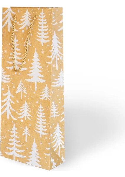 Yılbaşı Varak Baskılı Lüks Karton Çanta 12X35 - Gold Detaylı fırsatları