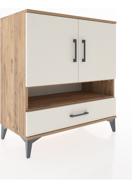 Hyperion Şifonyer 3 Raflı Tek Çekmeceli 2 Kapaklı 88X44X96 Çam-Aytaşı fiyatları