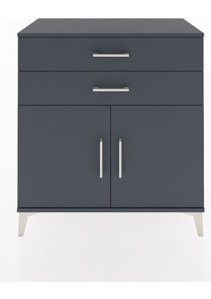 Hyperion Şifonyer 2 Çekmeceli 2 Kapaklı 88X44X96 Antrasit-Antrasit