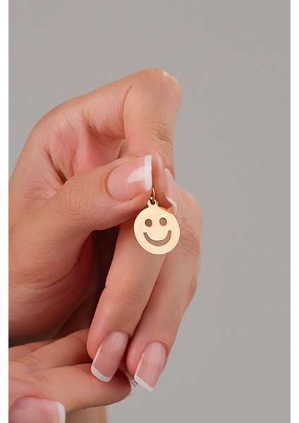 14 Ayar Altın Gülen Yüz Kolye Ucu