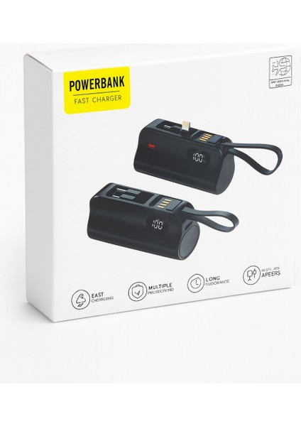 K13 | 5000MAH Taşınabilir Powerbank | Hızlı Şarj | Usb, Type-C, Lightning Uyumlu modelleri