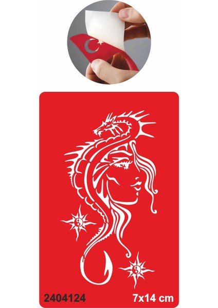 Kadın ve Dragon Tattoo Geçici Dövme Şablonları Kına Kalıpları
