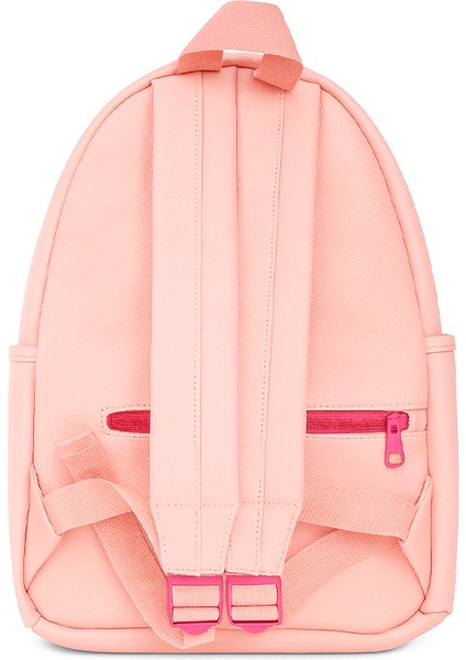 Suni Deri Dört Gözlü Sırt Çantası Pembe fırsatları