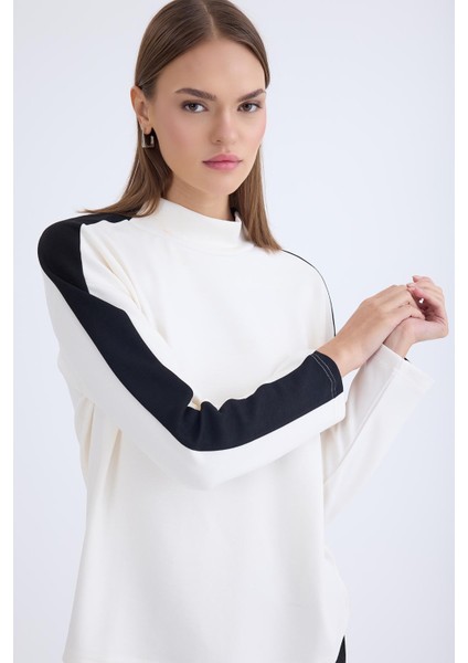 Şeritli Uzun Kol Bluz