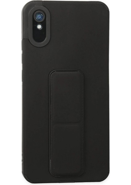 Bfs Xiaomi Redmi 9A Kılıf Mega Standlı Silikon - Siyah