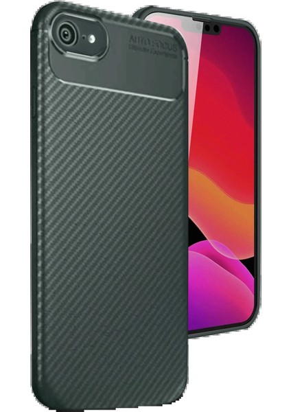 Bfs iPhone 16E Kılıf Auto Focus Karbon Kapak - Koyu Yeşil
