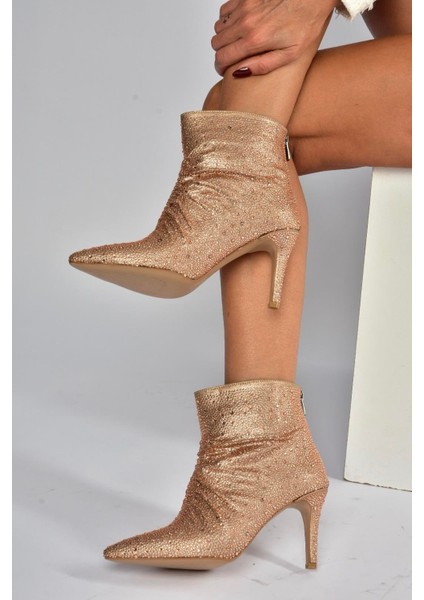 V572127214 Bronz Sim Taşlı Ince Topuklu Abiye Bot fiyatları