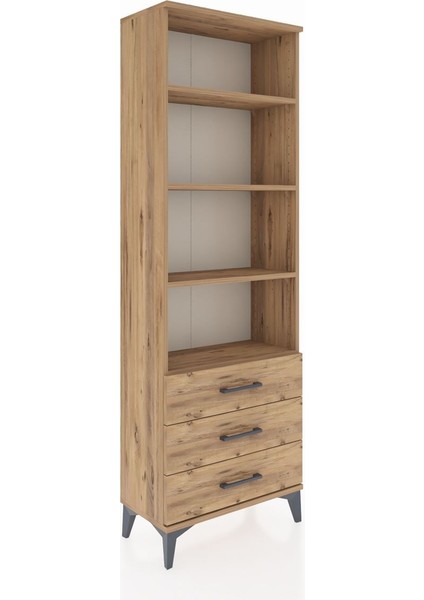 Arges Dolap 4 Raflı 3 Çekmeceli 60X30X182 Çam-Çam fiyatları