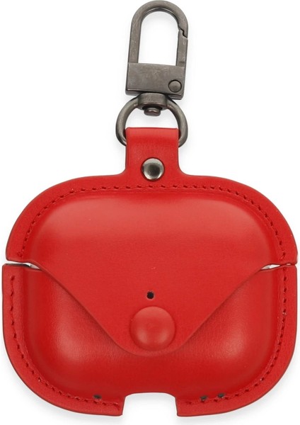 Bfs Airpods Pro 2 (2.nesil) Çanta Deri Kılıf - Kırmızı
