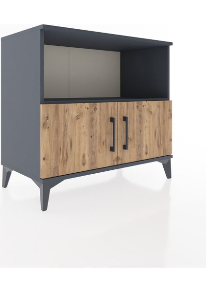 Hyperion Şifonyer 2 Raflı 2 Kapaklı 88X44X80 Antrasit-Çam fiyatları