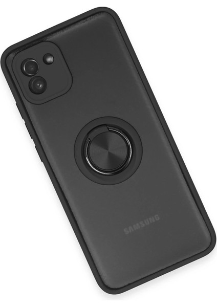 Bfs Samsung Galaxy A03 Kılıf Montreal Yüzüklü Silikon Kapak - Siyah modelleri