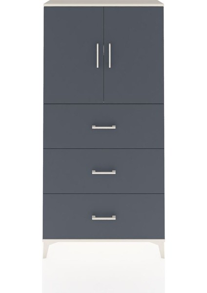 Arges Dolap 2 Raflı 3 Çekmeceli 2 Kapaklı 88X30X182 Aytaşı-Antrasit