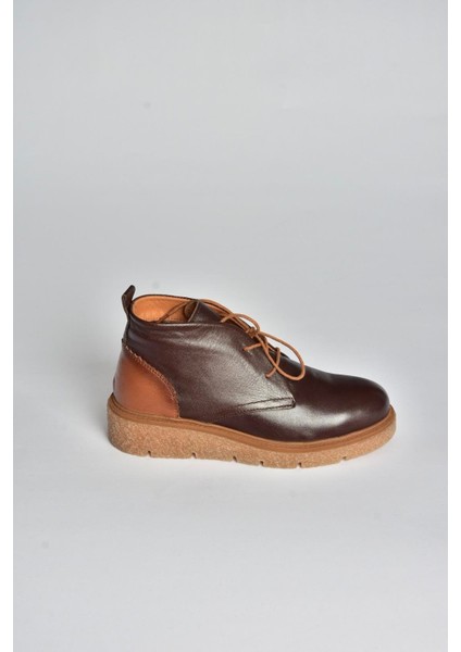 V555011003 Kahverengi Hakiki Deri Comfort Ortopedik Taban Bağcıklı Kadın Bot fırsatları