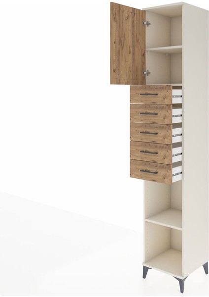 Hyperion Dolap 3 Raflı 5 Çekmeceli Tek Kapaklı 44X44X243 Aytaşı-Çam fırsatları