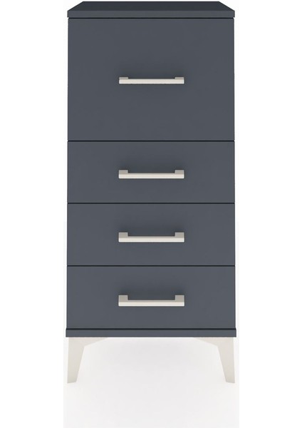 Arges Komodin 4 Çekmeceli 44X30X96 Antrasit-Antrasit