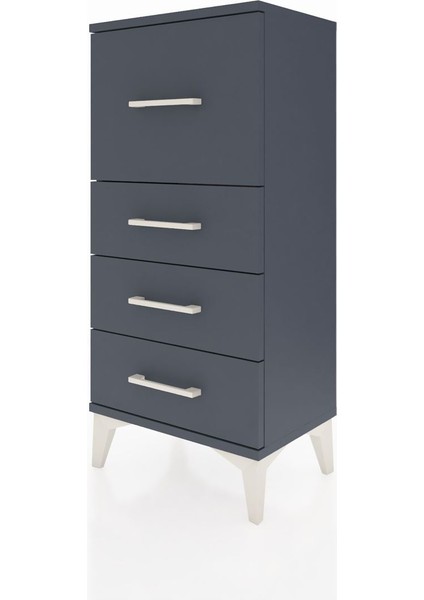 Arges Komodin 4 Çekmeceli 44X30X96 Antrasit-Antrasit modelleri
