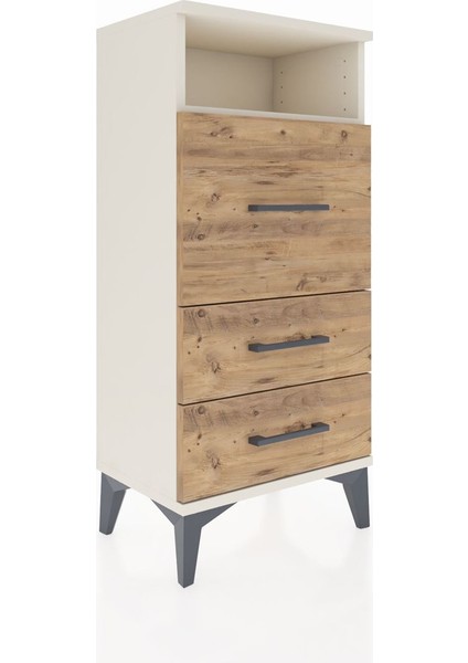 Arges Komodin Tek Raflı 3 Çekmeceli 44X30X96 Aytaşı-Çam fiyatları