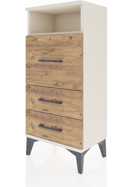 Arges Komodin Tek Raflı 3 Çekmeceli 44X30X96 Aytaşı-Çam modelleri