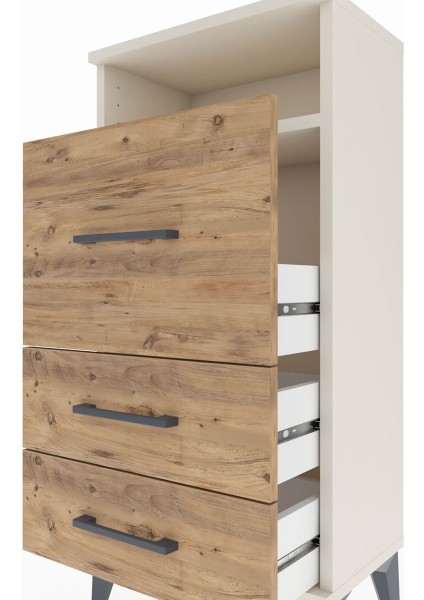 Arges Komodin Tek Raflı 3 Çekmeceli 44X30X96 Aytaşı-Çam indirimleri