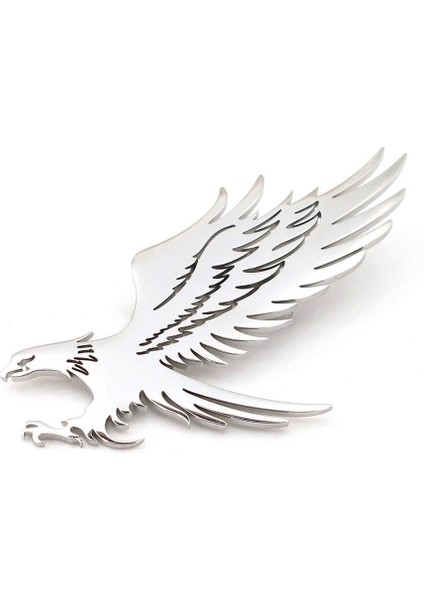 Kartal Yırtıcı Kuş Eagle Gümüş Renk Paslanmaz Çelik Broş Rozet RZ444