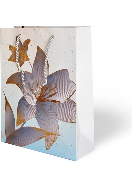 18X24 Lüks Karton Çanta Varak Baskılı -Çiçek Temalı- modelleri