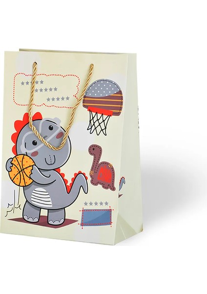 18X24 Lüks Karton Çanta Varak Baskılı -Dinotemalı- modelleri