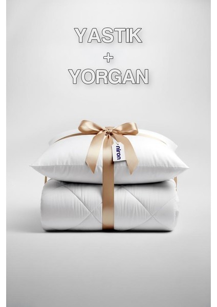 Tek Kişilik Yorgan + 1 Adet Yastık Seti – 155X215 cm 4 Mevsim Mikrofiber Konfor